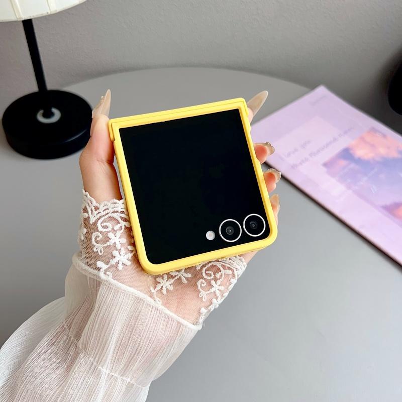 Luxus Helle Bonbonfarbe Faltbares Silikon Offizielle Hülle Für Samsung Galaxy Z Flip 7 6 5 4 3 Zflip7 Matt Stoßfest Hart PC Abdeckung