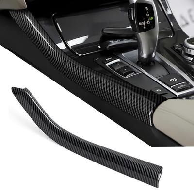 Somente para carros LHD 1 peça de acabamento em faixa lateral de câmbio de carro com aparência de fibra de carbono para BMW Série 5 F10 F11 2011-2017
