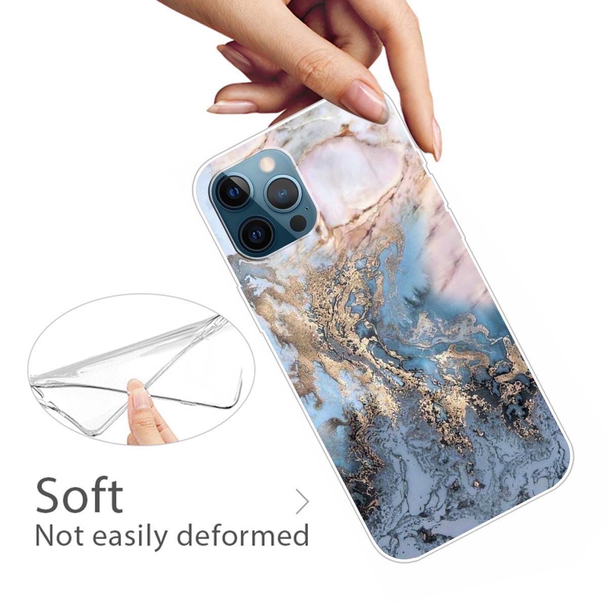 

For iPhone 16 Pro Case Abstract Marble Pattern Printing TPU Phone Cover Style T