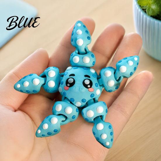Starfish Hanging Ornament 3D Printed Articulated Figure Flexible Cartoon Fidget Joint Figure Toy Sea Animal for Desktop Decor Schoolbag Accessory