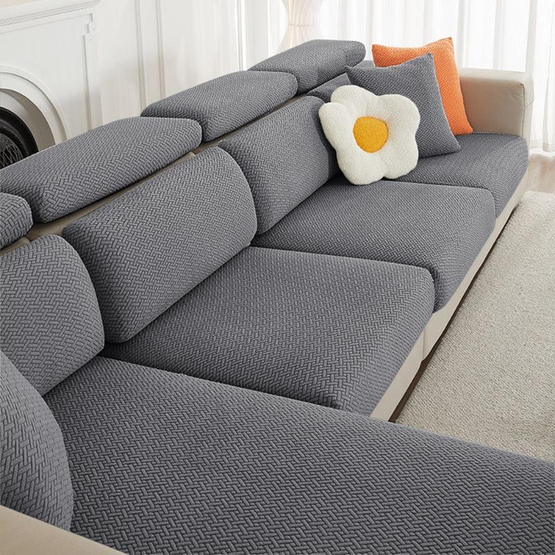 Jacquard Sofa Cover Solid Elastic Sofa Cushion Cover Living Room Washable Spandex Sofa Seat Slipcover Chaise Lounge Home Pets