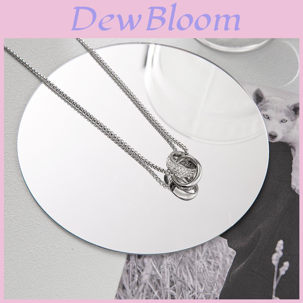 Titanium Steel Geometric Pendant Necklace With Rhinestones For Couples And Adults