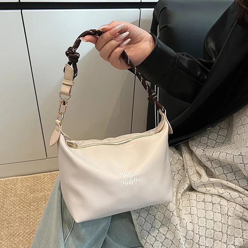 

Nyl Canvas Letter Crossbody Shoulder Bag,Lightweight Chic Compact Sling Bag,Niche Designer Underarm Handbag Elegant Lady Purse покинуть белый