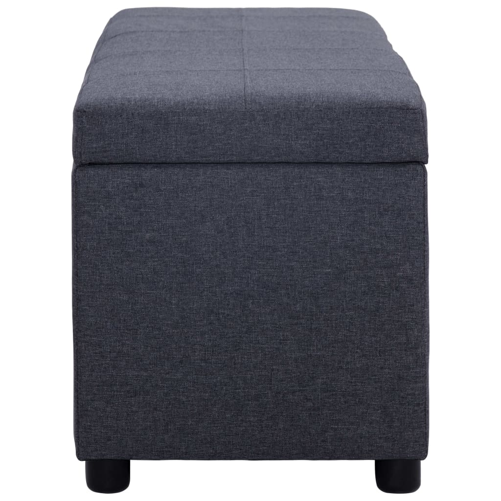 Storage Bench with Compartment 116 Cm Dark Grey Polyester