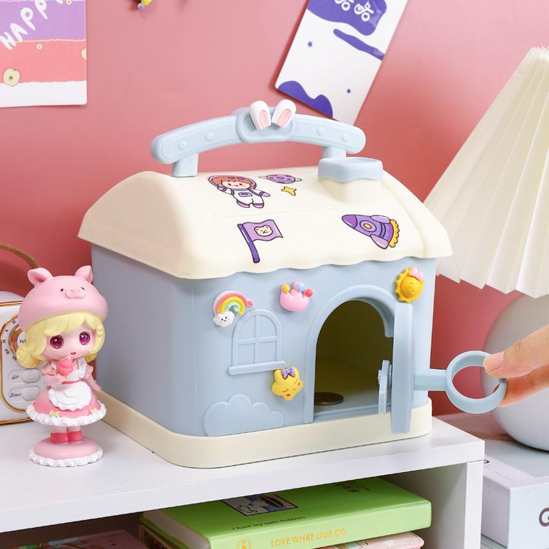 2023 Secure Kids' Piggy Bank with Lock - One-Way Savings Box, Ideal Student Gift