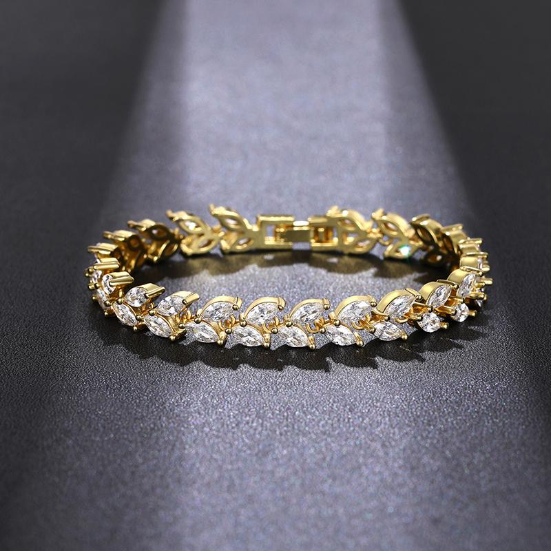 Huitan Elegant Bright Marquise CZ Women Bracelet for Wedding Party Trendy Accessories Gold Color/Silver Color Delicate JewelryGood product