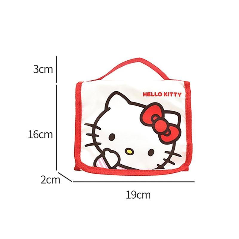 Sanrio Hello Kitty Cosmetic Bag Cartoon Cute Large Capacity Folding Storage Travel Bag Kawaii Portable Handheld Bag