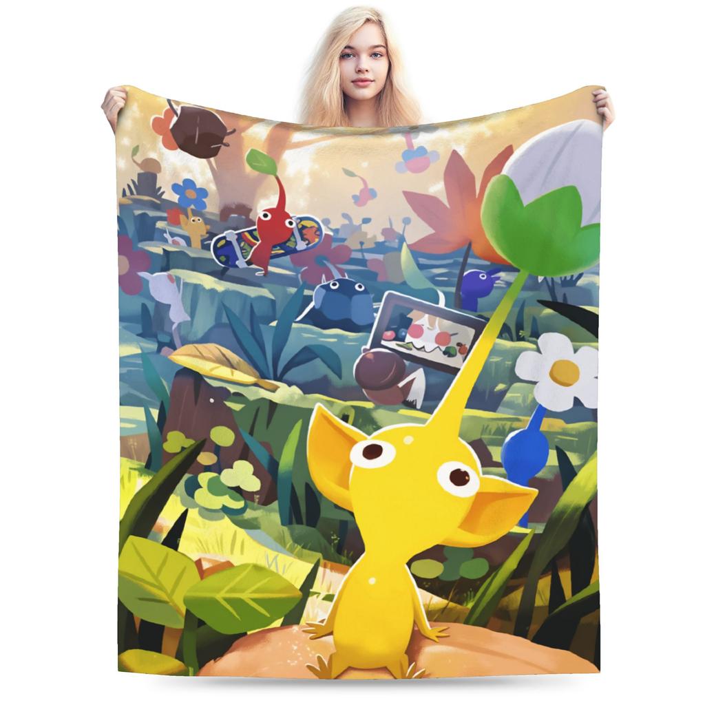ALL Pikmin Warm Soft Blanket  Kids Adult Plush Throw Blanket Funny Couch Chair Flannel Bedspread Sofa Bed Cover
