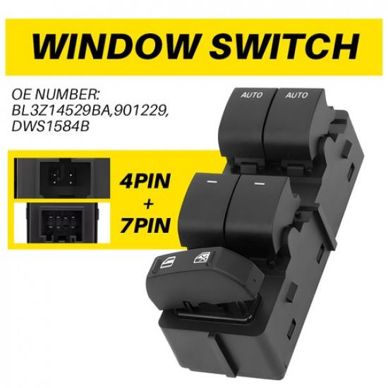 Power Window Control Switch Button for 2011-2017 Ford F-150 BL3Z14529BA DWS1584B
