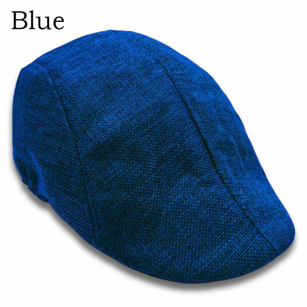 

Outdoor Beret Linen Hat Vintage Sun Hat Golf Driving Hat Men Flat Cap синий
