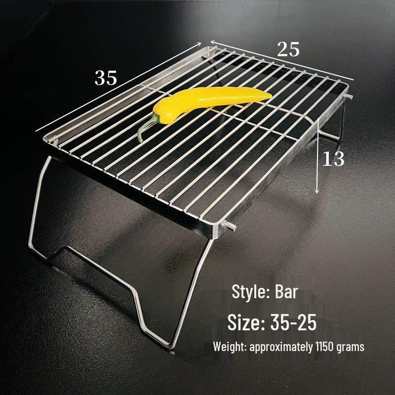 Foldable Stainless Steel Mini BBQ Grill & Stove Stand