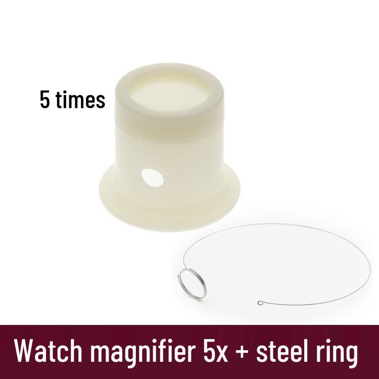 Klockreparationsverktygssats med 10x & 5x förstoringsglas, okularögonskydd och klämma.