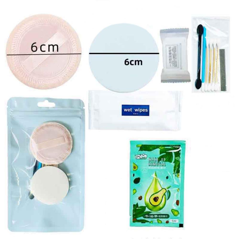 Quick Blending Disposable Makeup Set Soft Dry Wet Use Beauty Tools Makeup Supplies Lip Brushes Powder Puff Kit