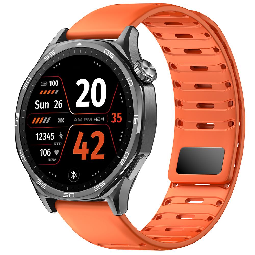 22mm Silicone Band for Huawei Watch 5/4/Pro/3 GT5 Pro/GT5 GT4 46mm Sports Magnetic Wristband for Amazfit Bip 5-6/Balance 2 Strap