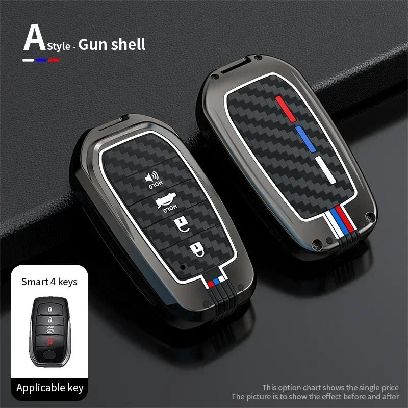 Alloy+Carbon Fider Car Key Case Holder Chain Toyota Alphard VELLFIRE 2012 PREVIA 2019 2020 2021 Car Interior Accessories