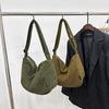 Japanese Style Corduroy Tote Bag Women Casual Large Capacity Student School Commuting Crossbody Shoulder Bag Fashiable Handbag