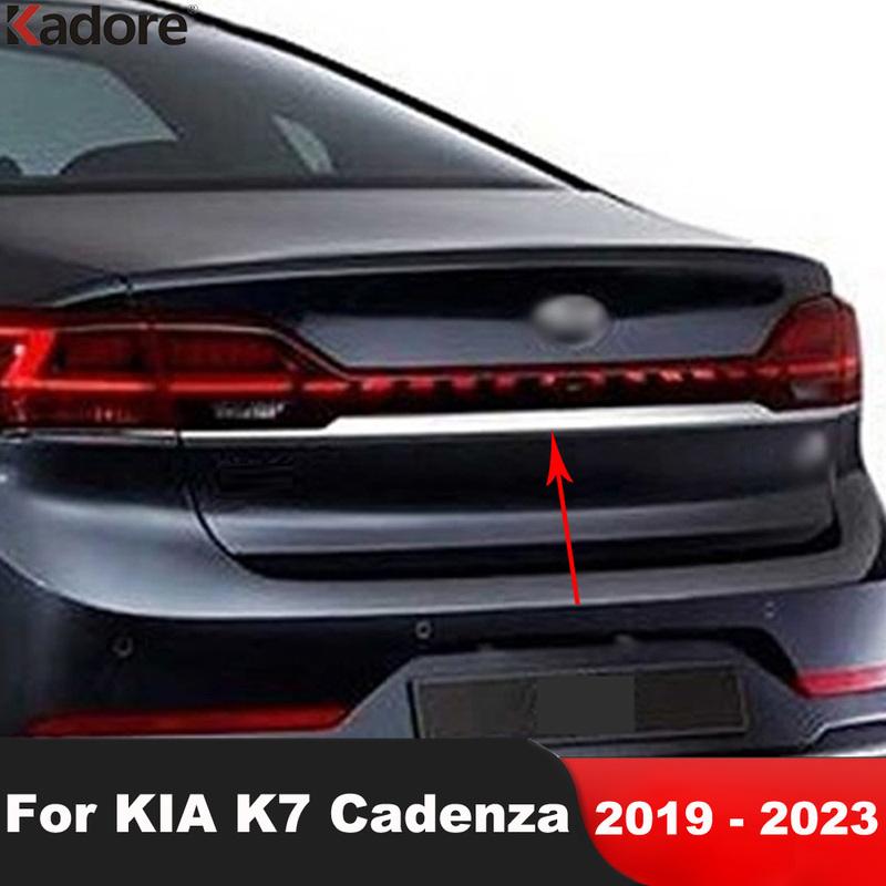 For KIA K7 Cadenza      Carbon Car Rear Trunk Lid Cover Trim Tail Gate Tailgate Molding Strip Accessories