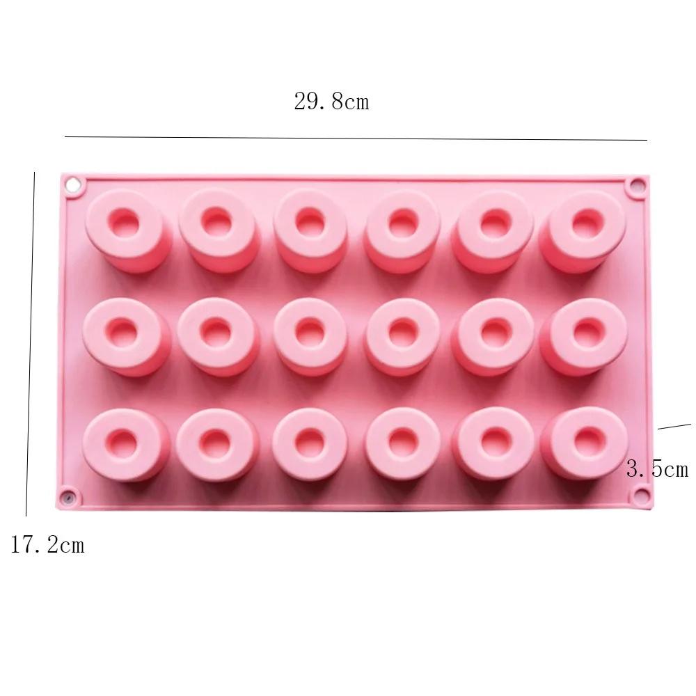 18 Cavity Inclined Column Chocolate Silicone Mold DIY 3D Doughnut Cake Molds Biscuit Dessert Ice Block Making Tool Handmade Gift