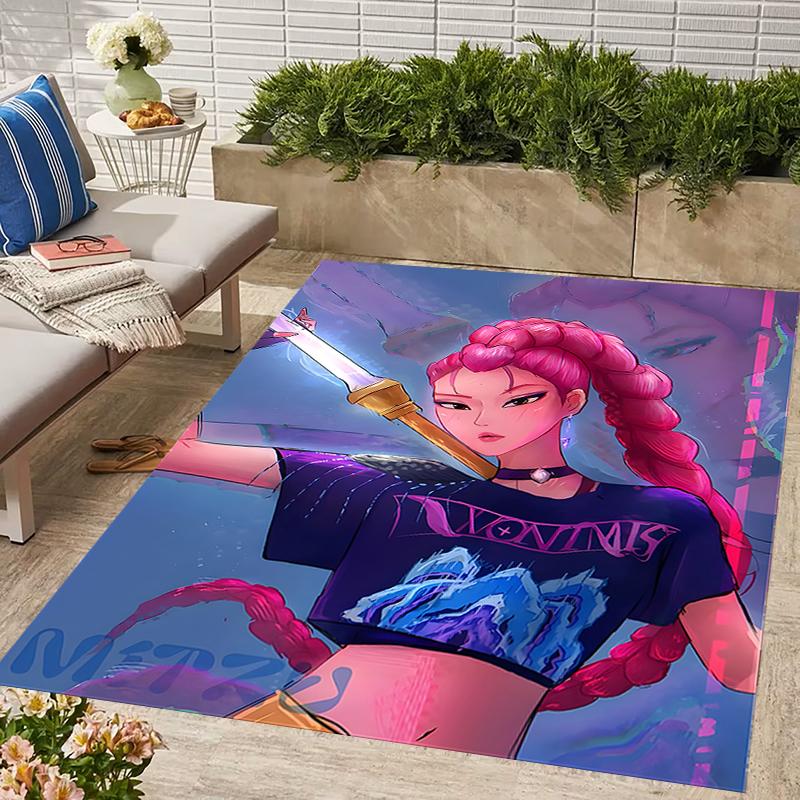 1pc KPop Demon Hunters MIRA2 Design Area Rug - Non-Slip, Soft & Cozy Floor Mat for Living Room, Bedroom, Office - Indoor/Outdoor Decorative Carpet