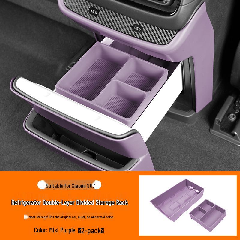 Xiaomi SU7 Rear Seat Fridge Drink Holder & Silicone Mat for Outdoor Camping
