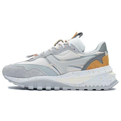 Li Ning Fangyuan Wuxing Series Retro Casual Shock Absorbing Durable Low Top Running Shoes Women Sneaker Micro-Crystal-Gray AGCR446-2