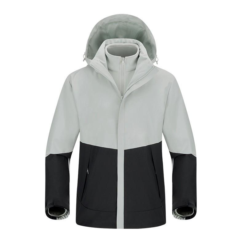 Men Women 3-in-1 Waterproof Windproof Hiking Jacket With Removable Fleece Liner Camping Outdoor Travel