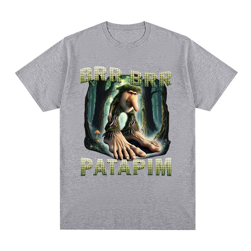 Brr Brr Patapim T Shirt Funny Italian Brainrot Humor Meme T-shirts Men Women Clothing Fashion Style T Shirts Cotton T Shirt Tops