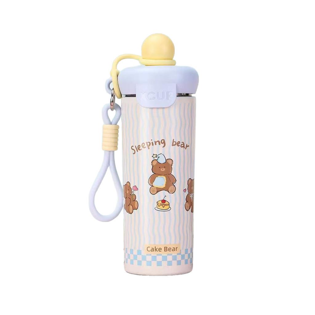 Double-layer Stainless Steel Float Thermos Cup Portable Rope Straw Cup Cute Animal Accompanying Cup