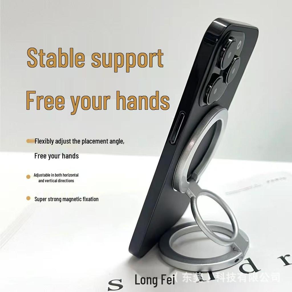 360° Magnetic Double-Sided Phone Holder for Apple & Android - Desktop Selfie & Screen Mirroring