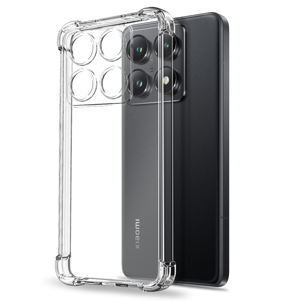

NORTHJO For Xiaomi 14T Pro Case Four Corner Shockproof TPU Clear Phone Cover with Tempered Glass As Shown A