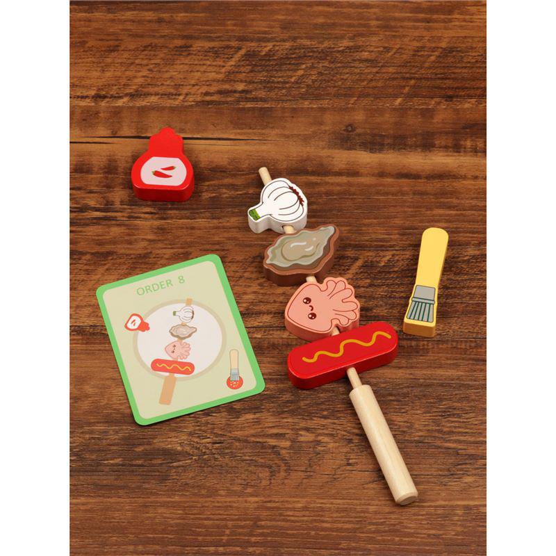 Educational Pretend Play Barbecue Skewer Set for Kindergarten Dollhouses - Enhances Fine Motor Skills