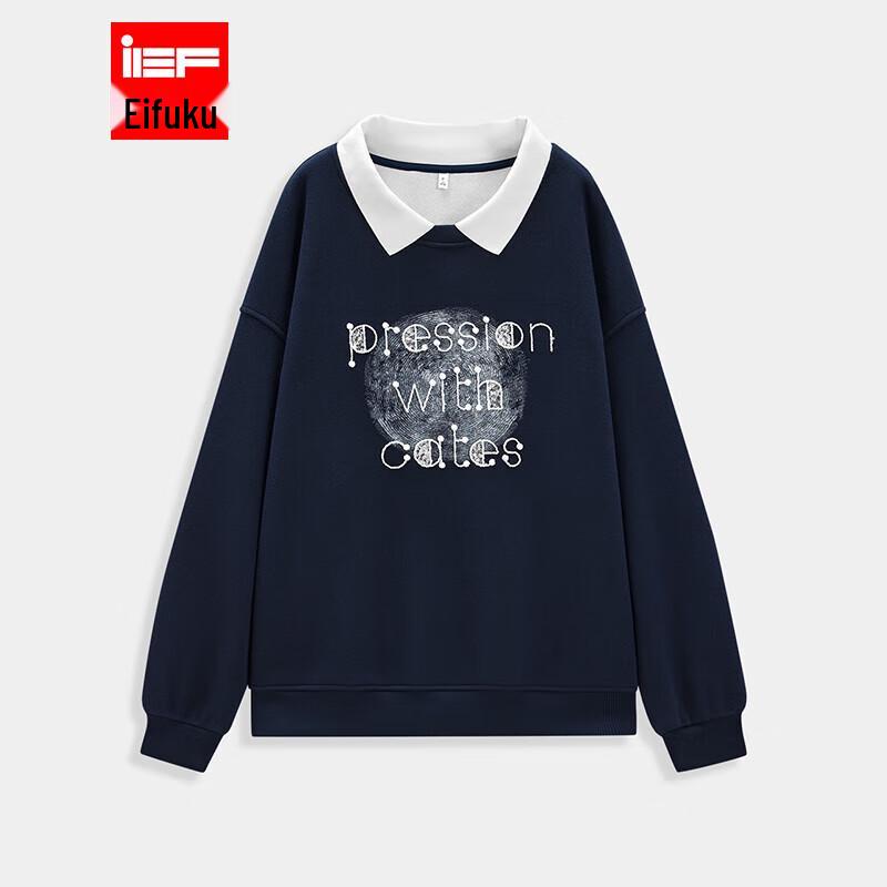 

IEF Korean Style Letter Sweatshirt One Size