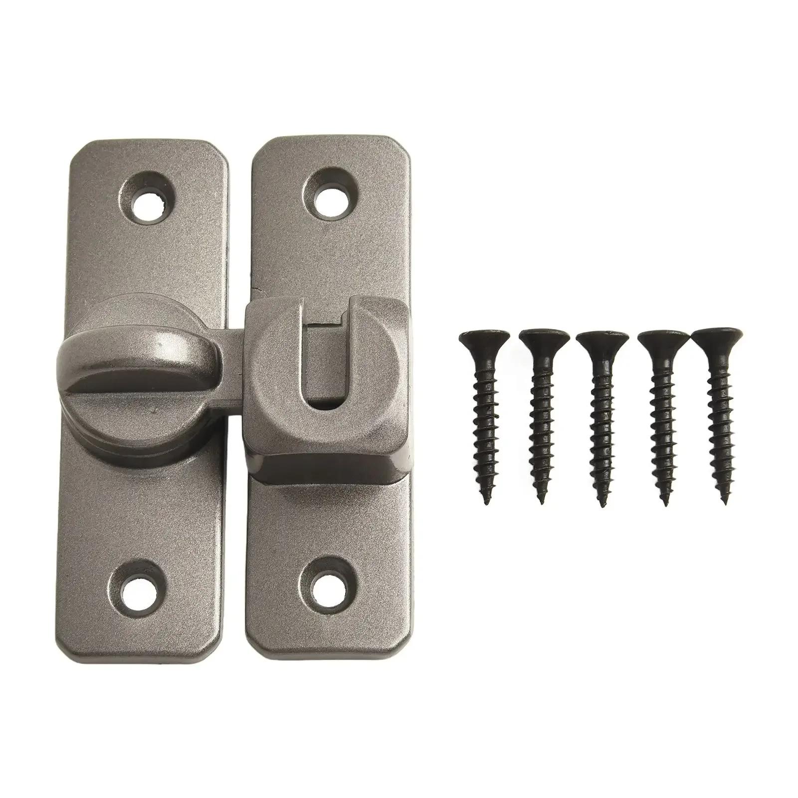 

Door Lock Door Latch Door Bolts Home Security Heavy-duty Zinc Alloy 90 180 Degree Sliding Door Lock Anti-theft Lock сірий