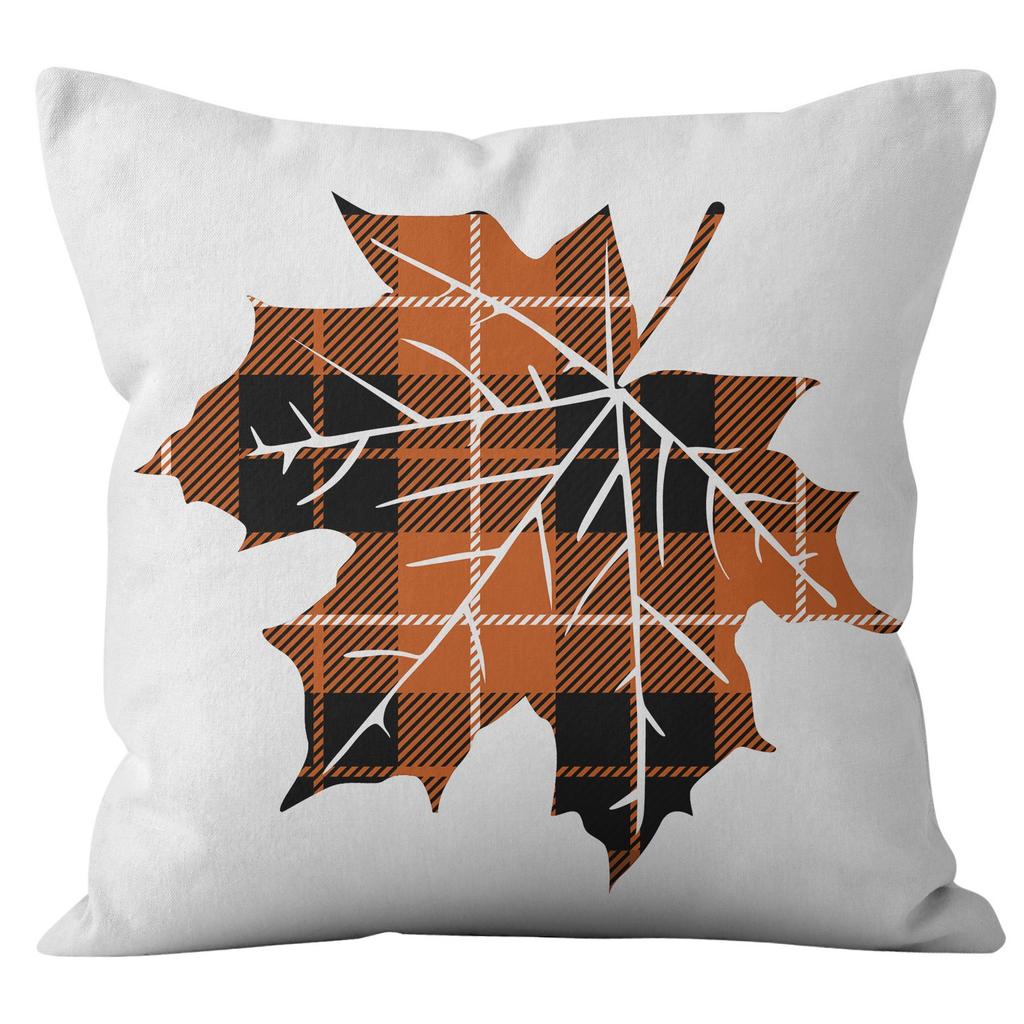 New Thanksgiving Pumpkin Plaid Pillow Cover Holiday Home Decoration Cushion Cushion Cover Home