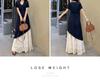 Elegant Plus Size Patchwork French Short-Sleeve Dress - Spring/Summer 2026