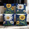 Sunflower And Daisy Pattern Digital Printing Pillow Cover Short Plush Suitable Living Rooms Bedrooms Sofas Throw Cushion Cover