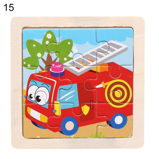 1Set Kids Jigsaw Puzzle Nice-looking Multifunctional Wood Animal Wooden Jigsaw Puzzle for Home