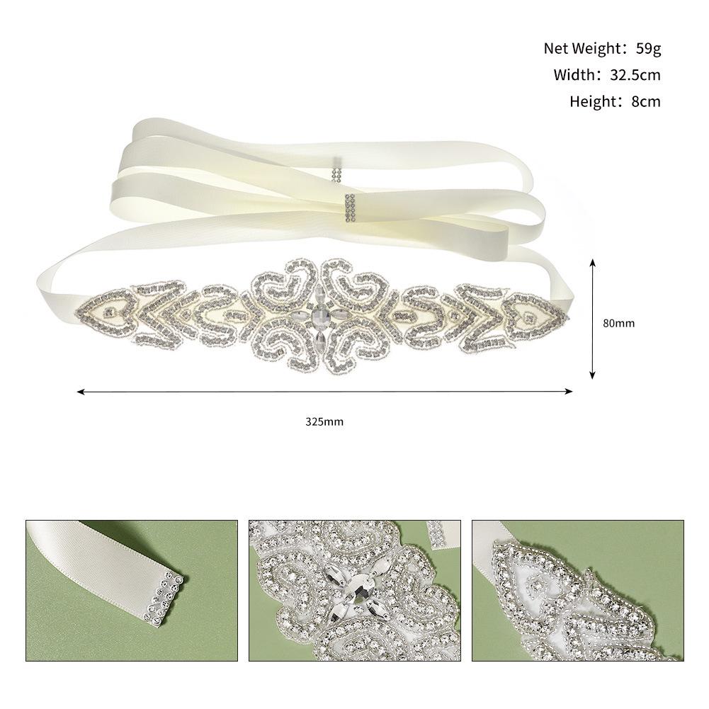 Luxurious Bridal Rhinestone Waistband - European & American Wedding Dress Belt