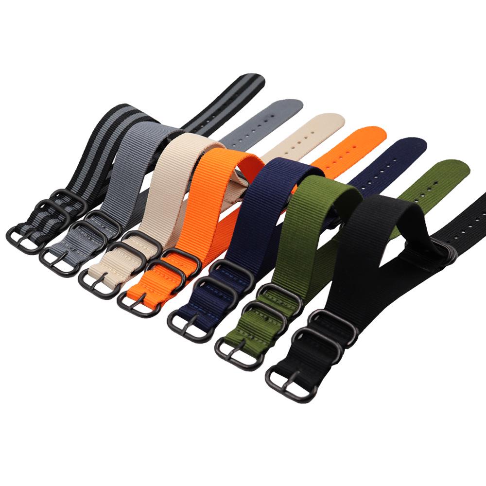 Zulu NATO Nylon Watch Strap with Black Five-Ring Buckle, 18/20/22/24mm Options Available
