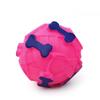 Natural Rubber Bone Printed Ball with Strange Call, Leakage Ball, Teeth Cleaning and Grinding for Pets, Feeding and Training Function