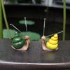 4Pcs Colorful Snail Figurine Spring Tentacles Snail Statue Resin Animal Sculpture Outdoor Garden Lawn Yard Flower Pot Decoration Ornament