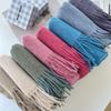 Minimalist Wool Scarf: Soft, Korean-Inspired, Versatile, Solid Color, Warm, and Glutinous.
