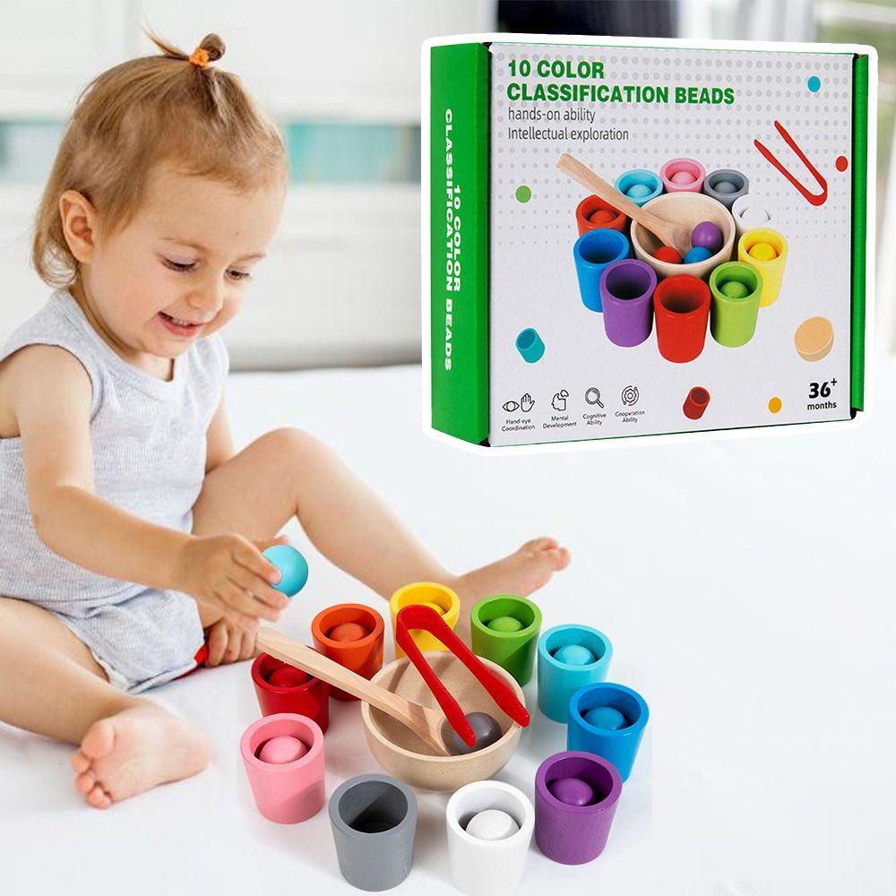 Color Matching Montessori Wooden Toy Multicolor Sorting Cognition Game  Early Learning