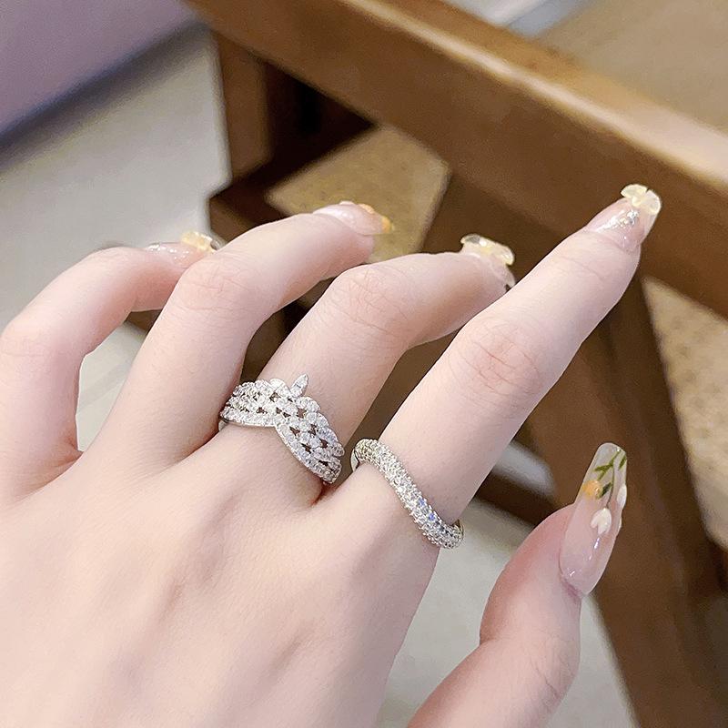 Super Fairy Exquisite Zir*****Pen Ring Niche Design Index Finger Ring Personality Temperament Fashion Ring