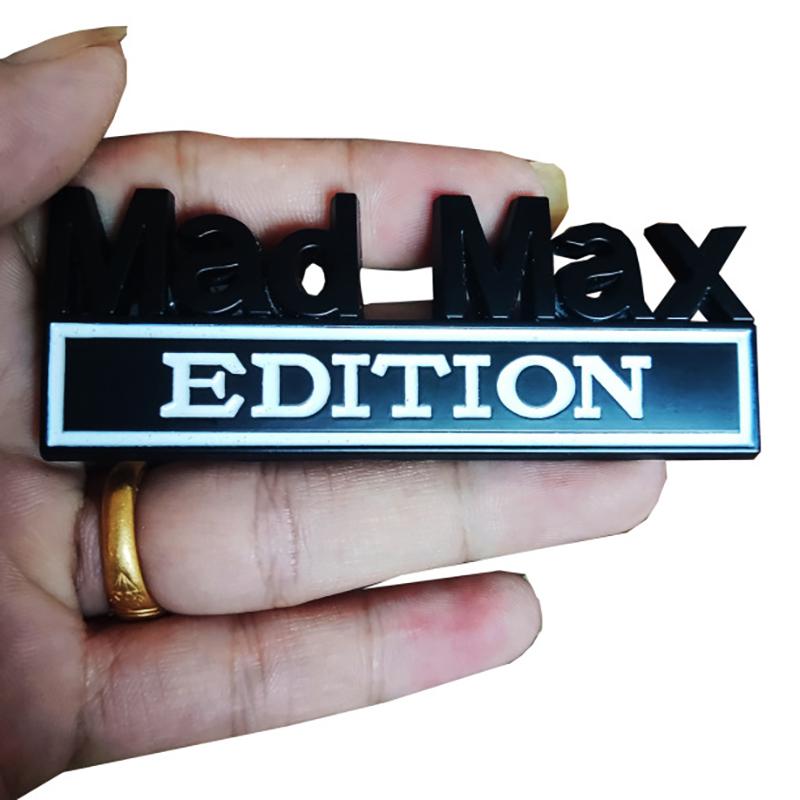 Styl auta 3D Mad Max Edition Kov Chrom Zinková slitina Lepidlo Emblém Dekorativní odznak Vtipný obtisk Auto příslušenství