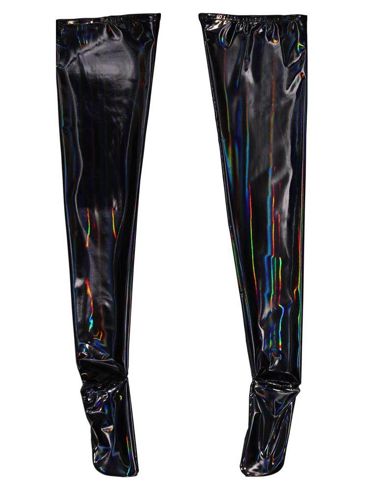 

S-3Xl Unisex Anti Slip Colorful Wet Look Pvc Stockings Shiny Pu Leather Thigh High Over Knee Long Stocking Socks Medias Calze 2XL