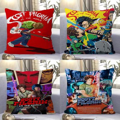 Vintage Movie Scott Pilgrim Vs The World Decorative Room Aesthetics Pillow Case Home Bedroom Sofa Bed Couch Pillow Cover 45x45