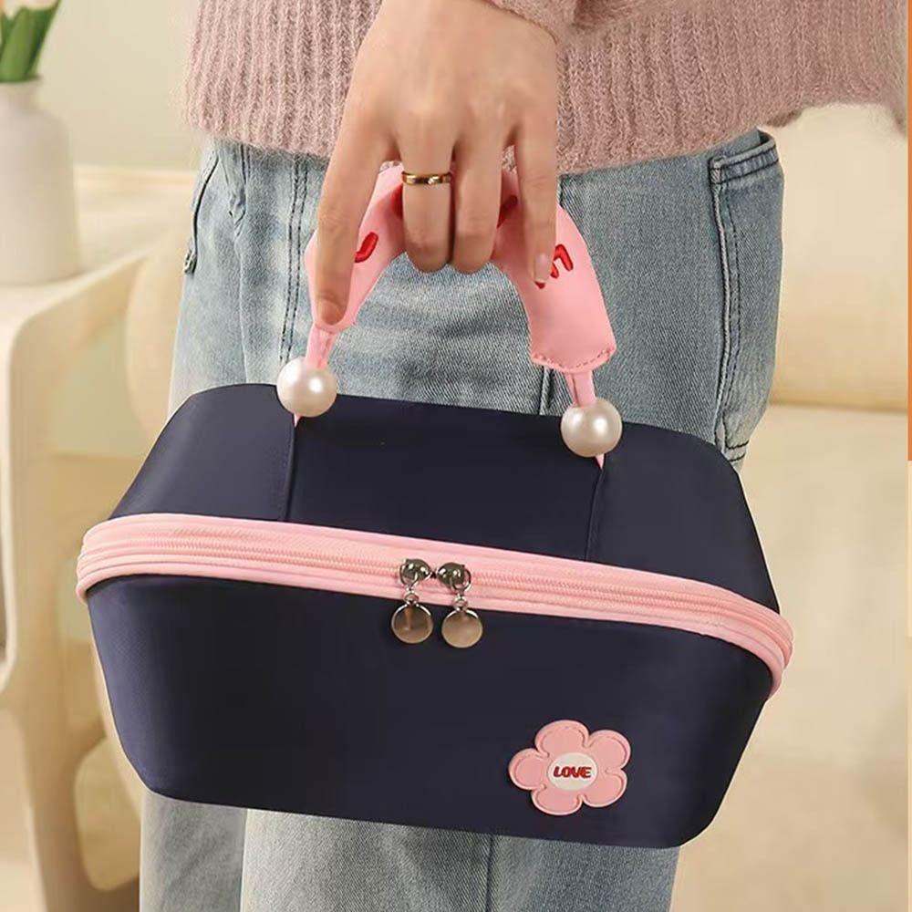 Large Capacity Cloud Pillow Makeup Bag Pearl Wash Bag Portable Handheld Cosmetic Bag Travel