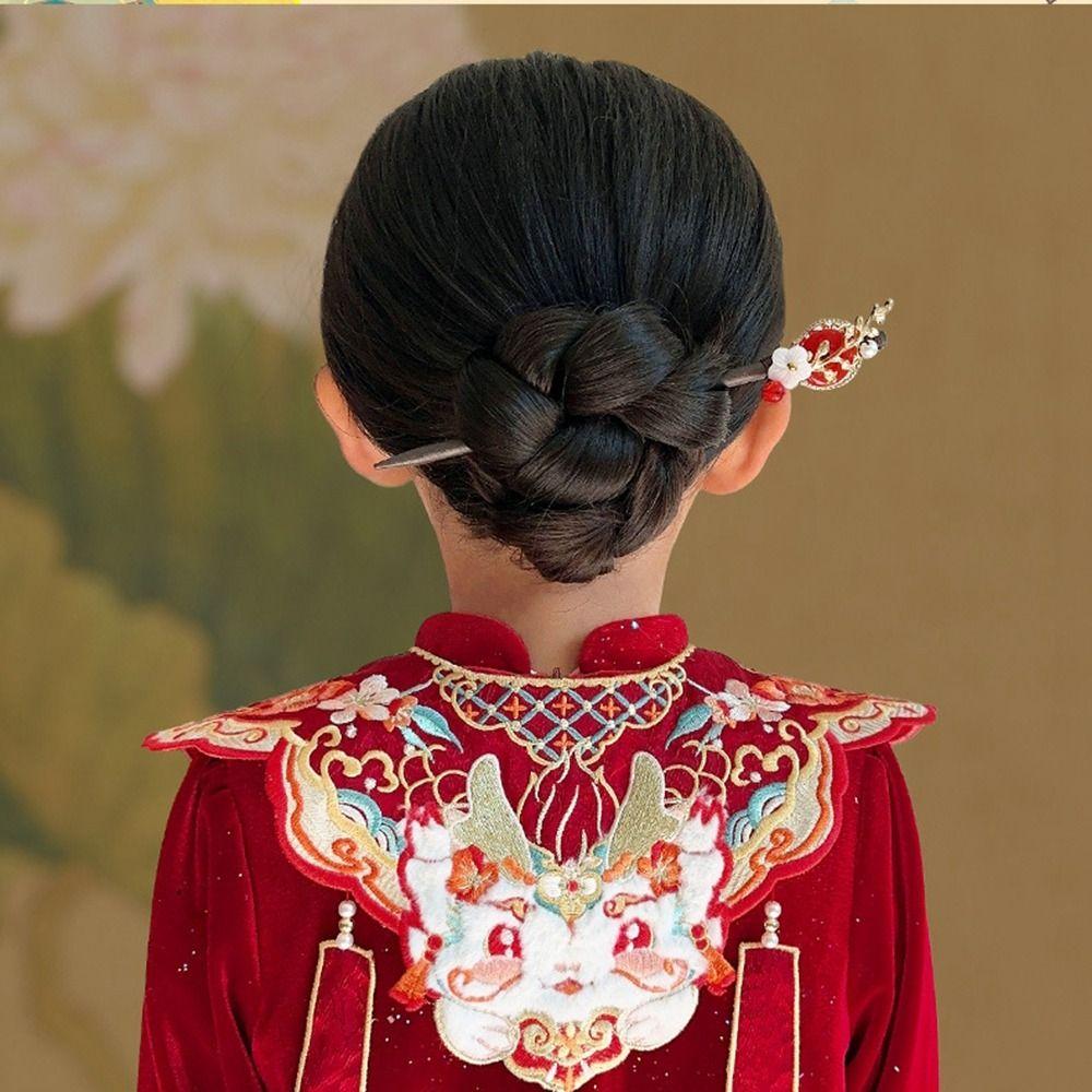 Flower Wooden Hair Stick Tassel Hanfu Hairpin Classical   Cheongsam Accessories