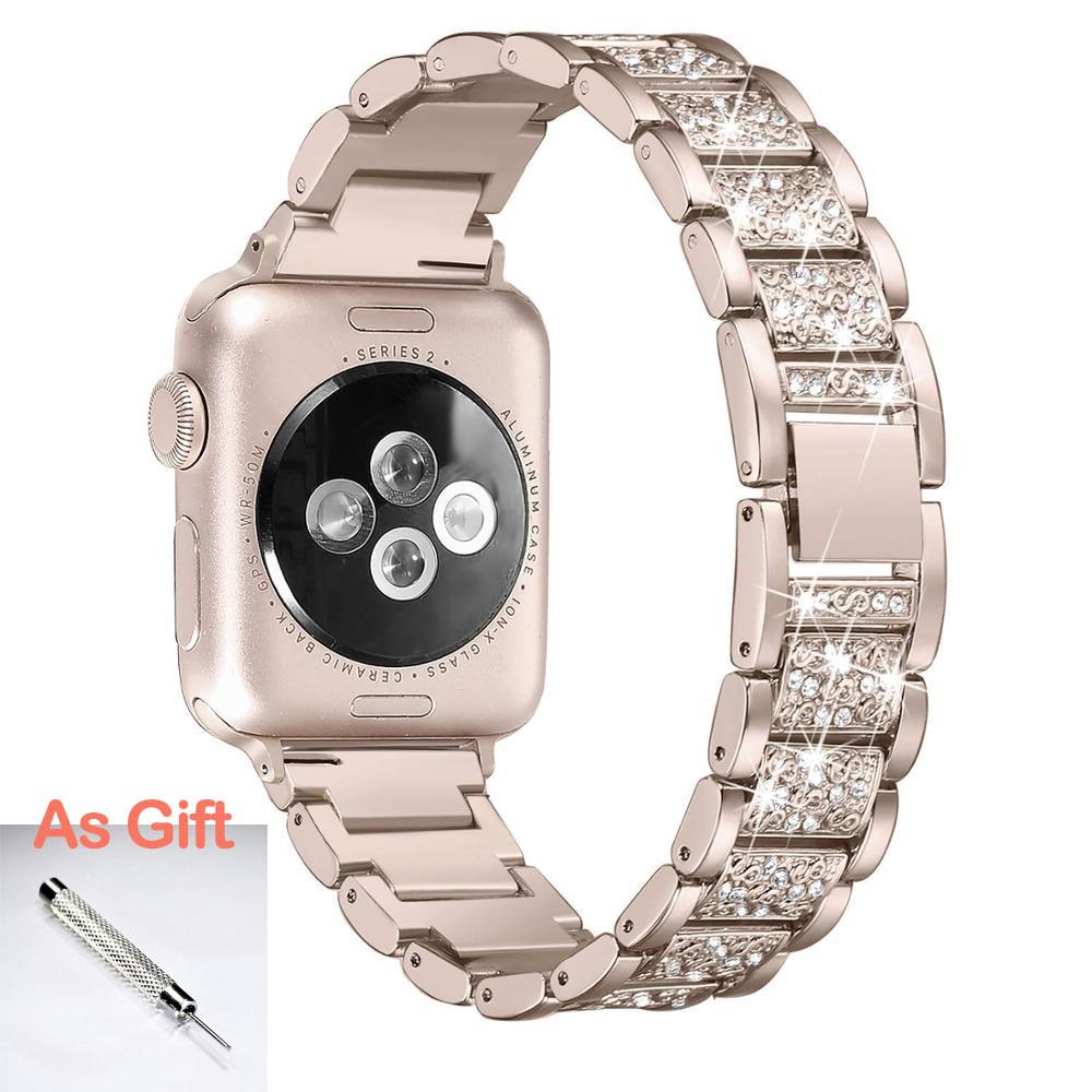 Bling Diamond Strap for Apple Watch Ultra 2 49mm Band 46mm 40mm 45mm 44mm 41mm 42mm for Iwatch Series 10 9 8 7 6 Women Bracelet